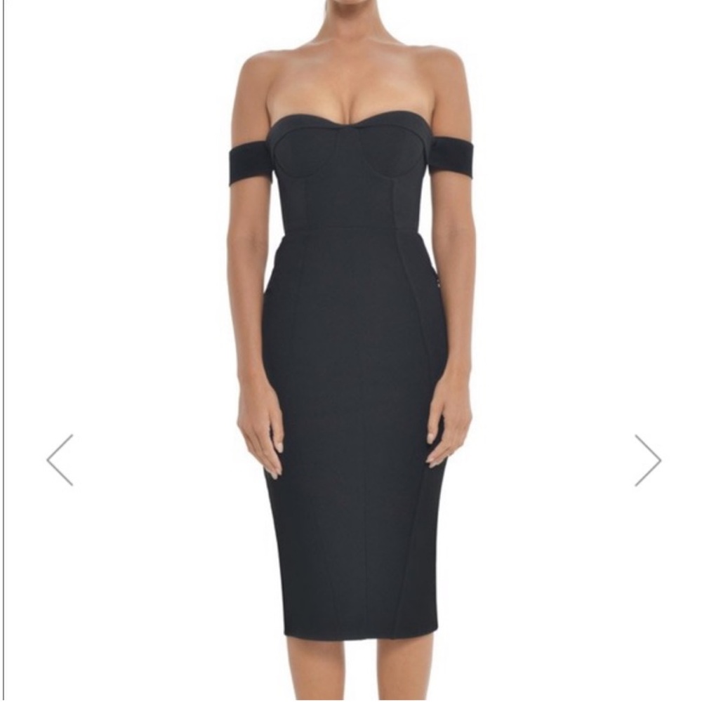 Misha Collection Chloe Midi Off The Shoulder Dress Size 0